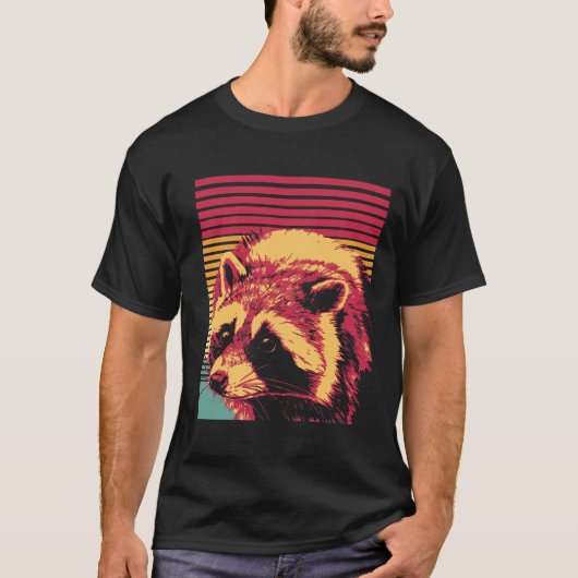 Retro Waschbär Tシャツ (正面)