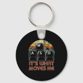 Retro Wasd Gaming Keys Funny Pc Gamer Design  キーホルダー (正面)