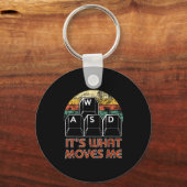 Retro Wasd Gaming Keys Funny Pc Gamer Design キーホルダー (正面)