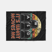 Retro Wasd Gaming Keys Funny Pc Gamer Design  フリースブランケット (正面(横))