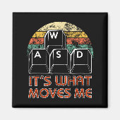 Retro Wasd Gaming Keys Funny Pc Gamer Design  マグネット (正面)