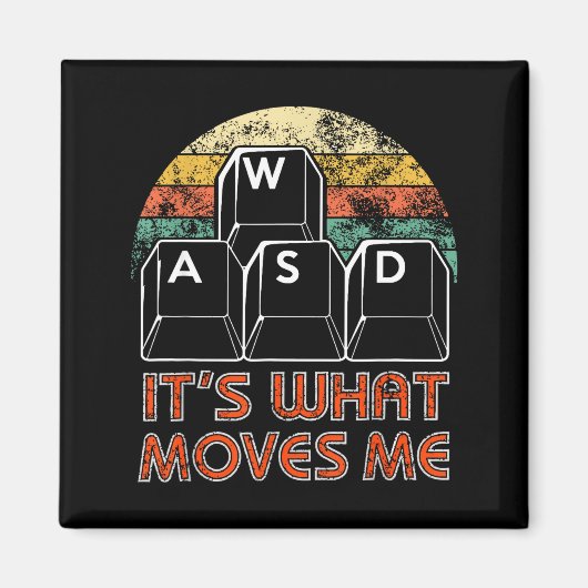Retro Wasd Gaming Keys Funny Pc Gamer Design  マグネット (正面)