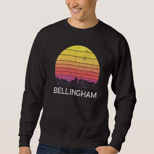 Retro Washington Bellingham Skyline Vintage Urban  スウェットシャツ (正面)
