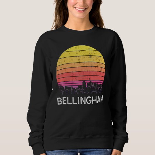 Retro Washington Bellingham Skyline Vintage Urban  スウェットシャツ (正面)