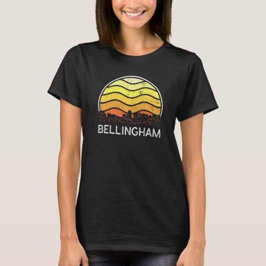Retro Washington Bellingham Visitors Skyline Vinta Tシャツ (正面)