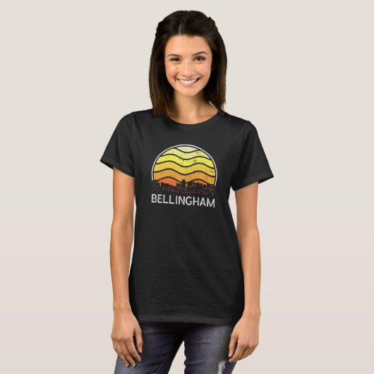 Retro Washington Bellingham Visitors Skyline Vinta Tシャツ (正面フル)