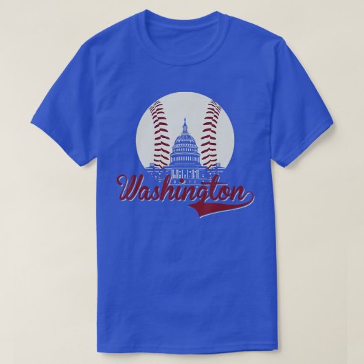 Retro Washington DC Baseball National Mall Silhoue Tシャツ (デザイン正面)