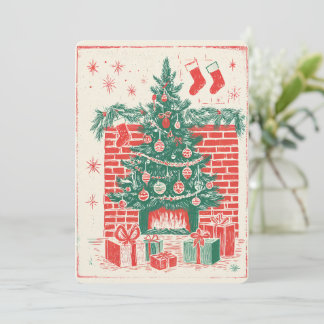 .Retro Watercolor Christmas Card シーズンカード
