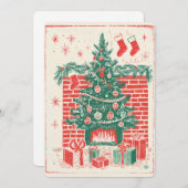.Retro Watercolor Christmas Card シーズンカード (正面/裏面)