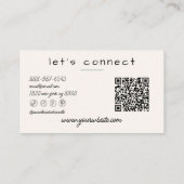 Retro Watercolor Green Stripes Neutral QR Code 名刺 (裏面)