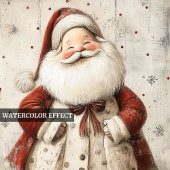 Retro Watercolor Red White Christmas Snowman Cards シーズンカード