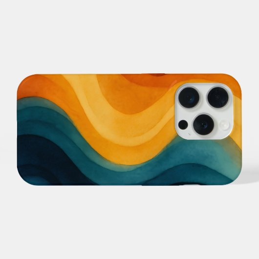 Retro Wave Abstract Phone Case iPhoneケース (裏面横)