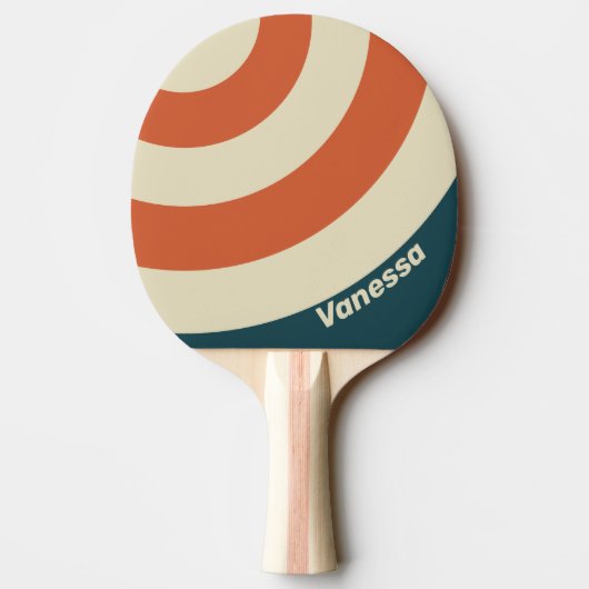 Retro Wave Circle Stripe with Name 卓球ラケット (裏面)