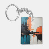 Retro Wave Design 02 Acrylic Keychain キーホルダー (正面左)