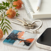 Retro Wave Design 02 Acrylic Keychain キーホルダー (正面右)