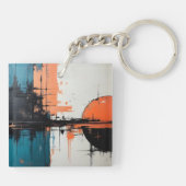 Retro Wave Design 02 Acrylic Keychain キーホルダー (裏面)