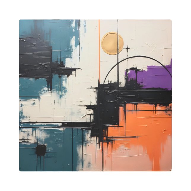 Retro Wave Design 03 - Metal Wall Art メタルプリント (正面)