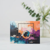 Retro Wave Design 04 - Postcard シーズンポストカード (スタンド正面)