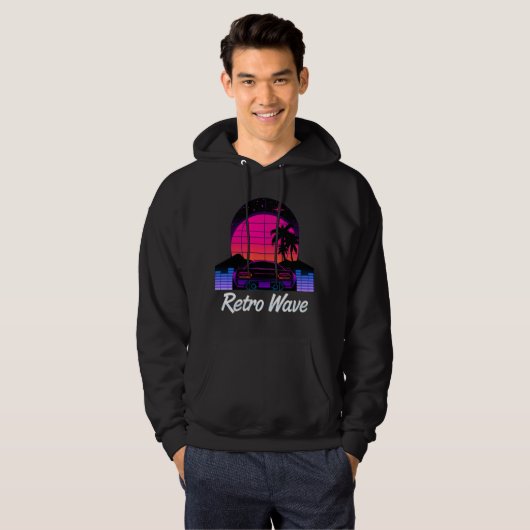 “Retro Wave” Hoodie パーカ (正面フル)