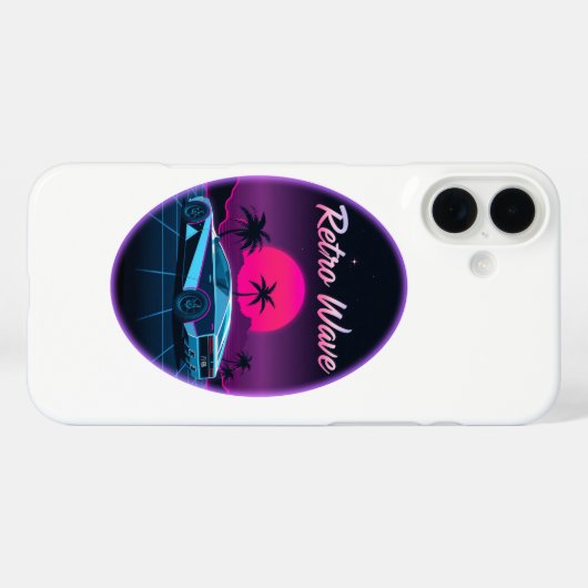 “Retro Wave” Neon Sunset Case-Mate iPhoneケース (裏面 (横))