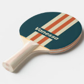 Retro Wave Pin Stripes with Name 卓球ラケット (正面アングル)