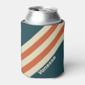Retro Wave Stripes with Name 缶クーラー (缶正面)
