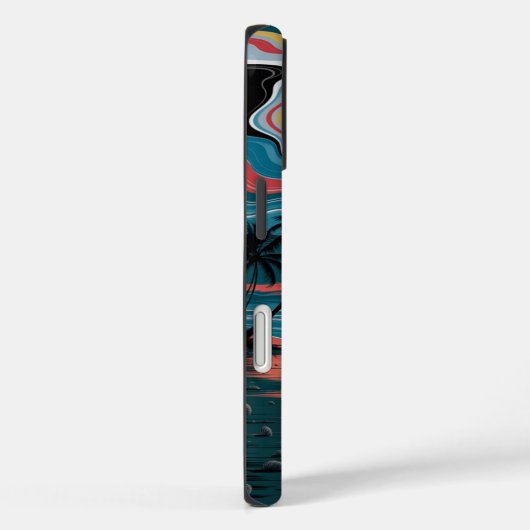 Retro Wave Sunset Case-Mate iPhoneケース (裏面 / 右)