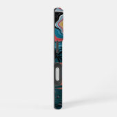 Retro Wave Sunset iPhone 16ケース (右側面)