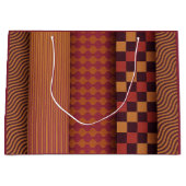 Retro Waves and Geometric Midcentury Pattern ラージペーパーバッグ (正面)