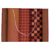 Retro Waves and Geometric Midcentury Pattern ラージペーパーバッグ (裏面)