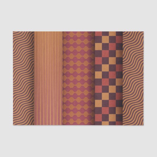 Retro Waves and Geometric Midcentury Pattern 薄葉紙 (正面)