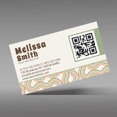 Retro Wavy Abstract Custom QR Code  名刺