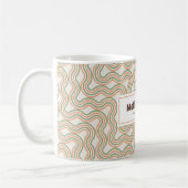 Retro Wavy Abstract Pattern コーヒーマグカップ (左)