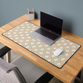 Retro Wavy Abstract Pattern Business Desk Mat デスクマット