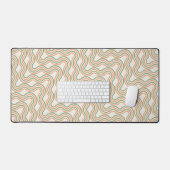 Retro Wavy Abstract Pattern Business Desk Mat デスクマット (キーボード&マウス)