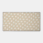 Retro Wavy Abstract Pattern Business Desk Mat デスクマット (正面)
