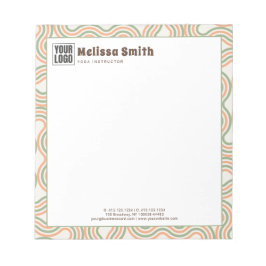 Retro Wavy Abstract Pattern Business Logo Notepad ノートパッド