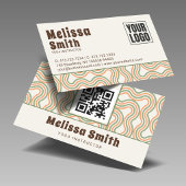 Retro Wavy Abstract Pattern Custom  名刺