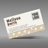 Retro Wavy Abstract Pattern Custom  名刺