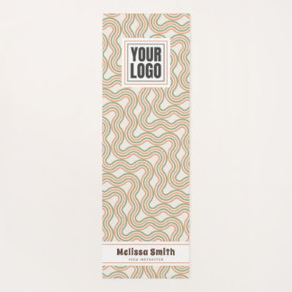 Retro Wavy Abstract Pattern Custom Yoga Mat ヨガマット
