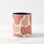 Retro Wavy Abstract Pattern Mug マグカップ (中央)