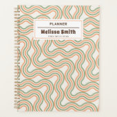 Retro Wavy Abstract Pattern Professional Planner プランナー手帳 (正面)