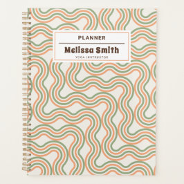 Retro Wavy Abstract Pattern Professional Planner プランナー手帳