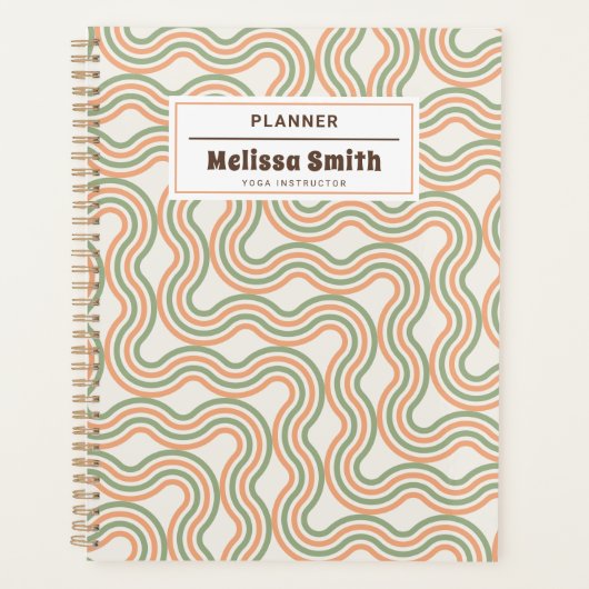 Retro Wavy Abstract Pattern Professional Planner プランナー手帳 (正面)