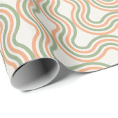Retro Wavy Abstract Pattern Wrapping Paper ラッピングペーパー (ロールコーナー)