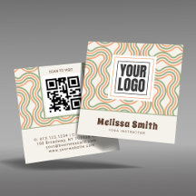 Retro Wavy Abstract Square QR Code