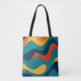 Retro Wavy Pattern Modern Abstract  トートバッグ