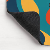 Retro Wavy Pattern Modern Abstract  マウスパッド (コーナー)