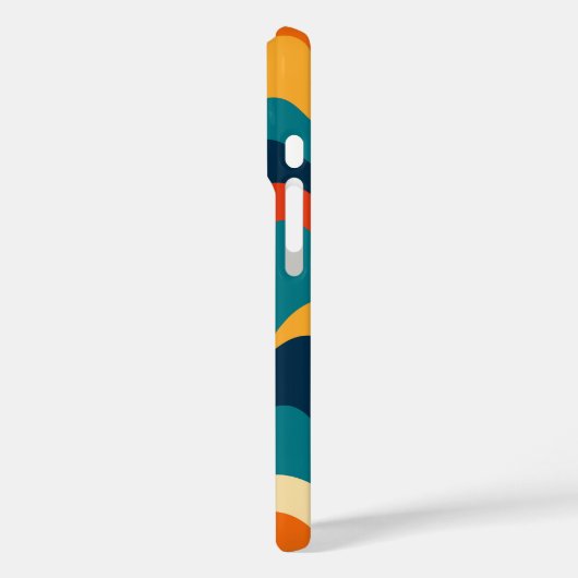 Retro Wavy Pattern Modern Abstract iPhone Case Case-Mate iPhoneケース (裏面 / 左)