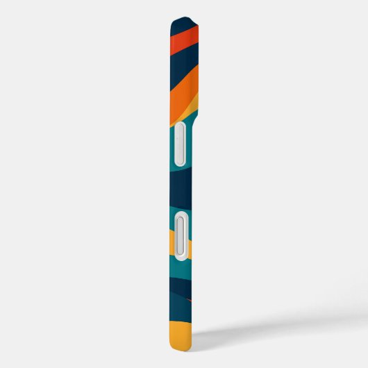 Retro Wavy Pattern Modern Abstract iPhone Case Case-Mate iPhoneケース (裏面 / 右)